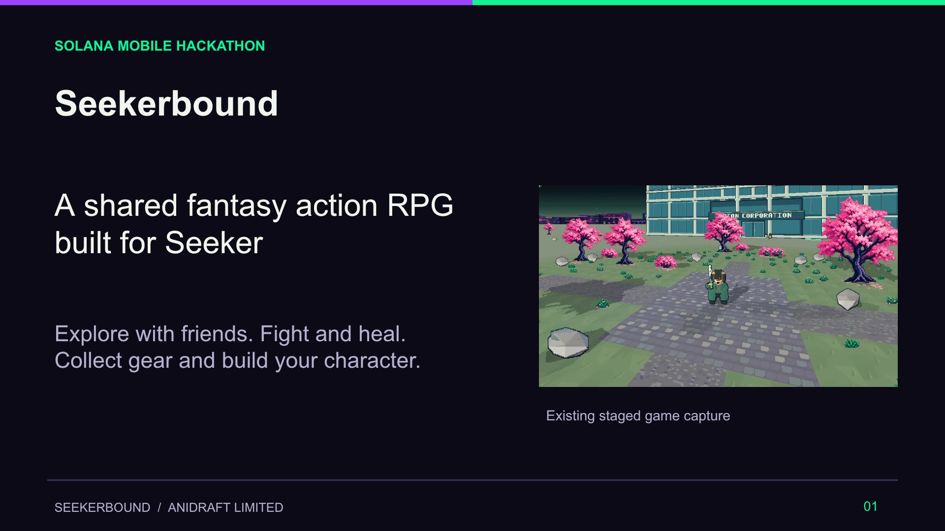 Slide 1: Seekerbound, a corporate fantasy action RPG for mobile